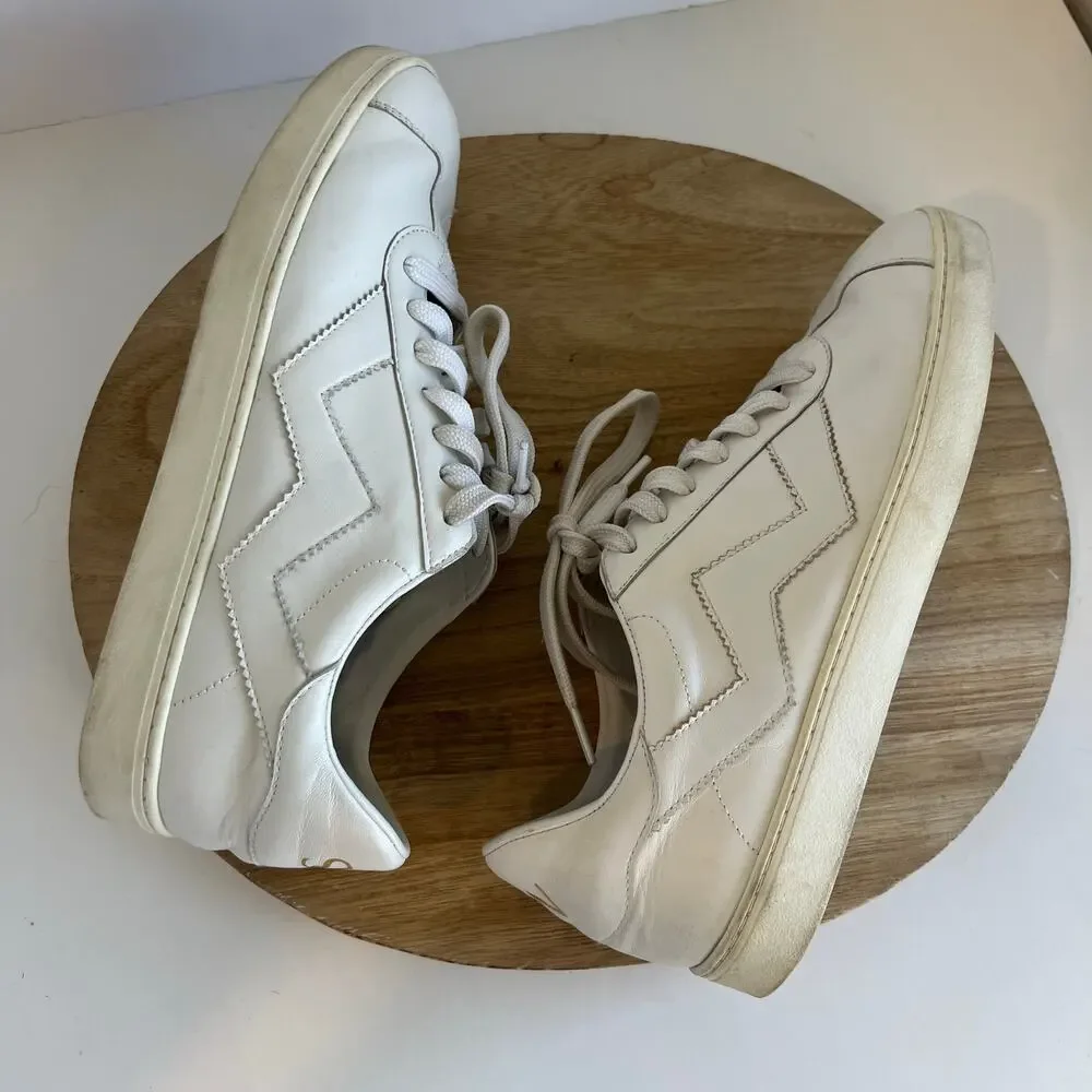 Stuart Weitzman Daryl Leather Lace Up Low Top Sneaker Size 10 Women's